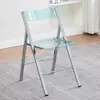 Silla Transparente Nórdica, Silla de Comedor de Lujo Ligero, Mesa de Comedor de Alta Gama de Moda para Uso Doméstico, Silla Plegable de Plástico Minimalista de Diseñador Vintage