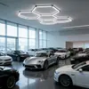 Luz Hexagonal de LED em Favo de Mel Super Brilhante para Garagem RGB Dimmable Película Impermeável Luz para Lavagem de Carros Teto para Oficina de Reparo Automotivo