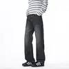 Calça Jeans Masculina Reta Solta Cinza Fumê 2026 Verão Fina Casual Americana Lavada Stretch Calça Masculina