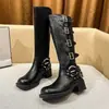 Botas Largas Hasta la Rodilla para Mujer con Aumento Interno de Altura, Botas Vaqueras Occidentales con Hebilla, Botas Altas para Montar