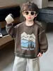 Moletom infantil, estilo primavera e outono para meninos, moderno e legal, blusa solta de manga comprida para bebês, nova blusa básica estilo coreano 2026
