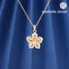 2025 Nuevo Estilo Cadena para Clavícula de Flor Giratoria con Circonita Microincrustada para Mujer Estilo Ins Japonés y Coreano Accesorio de Cuello de Moda y Elegante