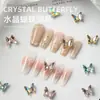 Borboleta de Cristal Diamante Acessórios para Nail Art Novo Aurora Iridescente Super Brilhante Borboleta 3D Strass Decorações de Unha Atacado