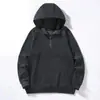 Moletom com capuz fino de algodão penteado para primavera e outono tamanho plus size masculino suéter solto casual com meio zíper moda gorda casaco masculino