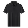 Verão 2026 Novo Estilo Seda de Gelo Respirável Fresca Sem Costura Manga Curta Casual de Negócios Camisa Polo Roupas de Trabalho Uniforme de Grupo