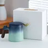 Taza de té cerámica Shanhai degradada con regalo hecho a mano Taza con separación de té Hogar creativo Personal Oficina Taza Regalo empresarial