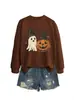 Amazon eBay Estación Independiente Moda Casual Divertida Mujer Mago Fantasma Calabaza Lámpara Otoño Invierno Nuevo Sudadera con Capucha