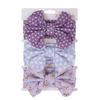 Conjunto de tres piezas de accesorios para el cabello para niños, diadema de ala ancha con lazo grande, hecha a mano, de algodón liso y estampado, transfronteriza entre Europa y América.
