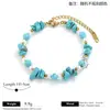 Pulsera de acrílico con grava de pino verde estilo resort transfronterizo, joyería apilable de forma irregular de acero inoxidable al por mayor para mujeres