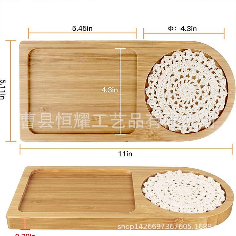 竹质托盘点心水杯盘酒店茶水盘水果盘子浴室收纳盘木托盘批发 (