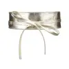 Cinto Feminino Fino Estilo Europeu e Americano com Laço de Couro Sintético, Elegante, Versátil e na Moda, Pequeno Cinto de Couro Decorativo para Marcar a Cintura