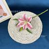 3D una flor dos capullos W Lirio película de impresión 3D flor de lirio arreglo floral para salón de bodas decoración del hogar flor de lirio de simulación