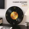 Reloj de Escritorio Decorativo Retro Estilo Vintage de Disco de Vinilo para Sala de Estar, Mesa Auxiliar de Comedor, Mueble de TV, Reloj Decorativo Minimalista Italiano