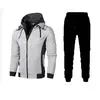 Llegada Nueva Abrigo para Hombre Sudadera con Capucha de Doble Cremallera Abrigo Casual para Hombre Conjunto de Cárdigan