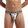 Tanga sexy para hombre, ropa interior de comercio exterior europeo y americano, transpirable, de verano, con estampado de leopardo y doble Ding