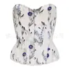 Corsé cruzado nuevo retro estampado de espina de pescado, corpiño entallado a la cintura y top sexy moldeador para mujer
