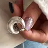 Anel Liso em Prata de Lei S925 Anel com Flor Escovada e Zircônia Anel Aberto para Dedo Indicador Feminino de Nicho Alto Padrão Não Desbota Atacado