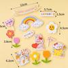 Caja de embalaje para pastel del Día del Niño, decoración, 6 tableros de fondo de dibujos animados, vaso de papel transparente, postre, niño y niña, enchufable