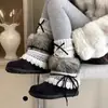 Botas de Nieve Cálidas con Cordones y Suela Gruesa Retro para Mujer 2025 Invierno Nuevos Zapatos de Algodón Grueso de Caña Corta Versátiles