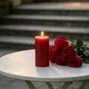 Velas Cilíndricas de Parafina Personalizadas, Estilo Nuevo, de Colores, Aromáticas, Adornos Decorativos y Recuerdos Románticos para el Día de San Valentín