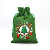 Saco de Presente de Natal Verde Grama Transfronteiriço Imitação de Linho Saco de Doces do Papai Noel Saco de Armazenamento de Presentes de Natal Saco de Embalagem