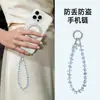 Cadena de Teléfono de Muñeca Corta en Stock, Pulsera Colgante de Cubo de Azúcar de Cristal de Moda y Sencilla, Hecha a Mano de Alta Calidad con Abalorios para Mujer