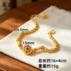 Loja de Ouro Mesmo Estilo Pulseira com Bússola Giratória e Detalhes em Diamante Folheada a Ouro, Pulseira de Gato de Olho com Contas da Sorte de Lótus Deslumbrante para Mulheres