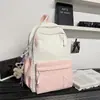 Mochila escolar bicolor para hombres y mujeres, adecuada para estudiantes de secundaria, preparatoria y universidad, para clases, salidas, uso casual, ligera, moderna y genial