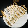 Pulsera Europea y Americana Transfronteriza de Acero de Titanio para Mujer, Tarjeta que no se decolora más Corazón de Durazno Mariposa, Joyería de Mano Elegante para Viajeros, Accesorios Ajustables