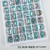 Arte de unhas com cubo de açúcar brilhante sem base, produto acabado, decorações coloridas retangulares de ângulo reto feitas à mão em cristal para unhas de bala de gelo