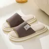 Chinelos de Linho para Primavera e Outono para Mulheres, Antiderrapantes Silenciosos de Solado Macio Estilo Japonês para Todas as Estações Domésticos para Homens, Verão