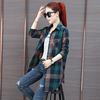 Camisa a Cuadros Nueva para Mujer Primavera y Otoño 2026, Manga Larga, Corte Holgado, Estilo Coreano, Vintage, Versátil, Chaqueta Camisa de Longitud Media, Moderna