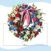 2026 Día de la Independencia Estadounidense Bestseller Transfronterizo Corona del Día de la Independencia Adecuada para Puerta Principal Día de los Caídos Flores Artificiales