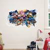 Nuevos pegatinas de pared decorativas para habitación infantil del equipo Wang Wang animación de dibujos animados 3d pared rota jardín de infantes estudio pegatina póster pvc
