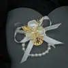 Flor de Muñeca para Dama de Honor Flor de Mano para Grupo Hermana de la Novia Estilo Bosque Boda Coreana Pulsera de Boda Padres Novio Padrinos Ramillete