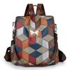 Mochila Feminina Nova Transfronteiriça 2024 Costura Grande Capacidade Cor de Aluno Mochila de Viagem Feminina Antifurto