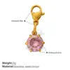 Europeo y Americano Nicho Lujo Ligero Zircón de Color Colgante con Cierre de Langosta Desmontable Acero Inoxidable DIY Cadena para Bolsos Accesorios de Pulsera