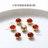 Alta Retención de Color Chapado en Cobre 24K Oro Real Accesorios de Ágata Roja Piezas para Joyería DIY Calabaza de Loto Productos Semi-Terminados Venta Directa de Fábrica