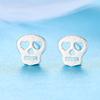 Pendientes de calavera con forma de corazón hueco para mujer, aretes de diablo cepillado, estilo minimalista coreano, accesorios de diseño de nicho