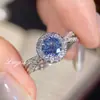 Produto de sucesso em live-streaming: Anel Octogonal Rosa Paraíba Corte Milênio para mulheres, Anel Rainha Estelar Meia Parede dos Rios de luxo leve