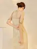 Estilo Nacional Novo Estilo Chinês Vestido de Alça High-End para Mulheres Verão Malha Bordada com Miçangas Franja Vestido N7012