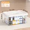 Caja de almacenamiento transparente, engrosada y de gran capacidad para organizar ropa y juguetes en casa; caja de almacenamiento de plástico portátil extragrande