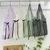Bolso de Hombro con Lazo de Organza Perlado Arena Personalizado Bolso Tote Estilo Resort de Playa Bolso de Axila de Diseño de Nicho