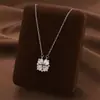 Comercio Exterior de Amazon Venta Caliente Collar de Acero de Titanio Temperamento Femenino Circonita Microincrustada Personalidad Cadena para Clavícula de Alto Sentido Colección Joyería