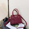 Bufanda de Seda Dulce Bolso de Hombro para Mujer Estilo Coreano Simple Color Puro Lápiz Labial Llavero Estilo Extranjero Patrón de Piedra Monedero Portátil