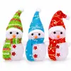 Muñeco de Nieve Navideño Brillante Adornos Navideños Muñeco de Nieve de Cristal Brillante y Colorido Muñeco de Nieve de Grano de Arroz