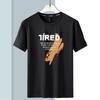 Camiseta de Manga Corta para Hombre Holgada Nueva Verano Ropa Exterior Versátil Casual Top de Fondo a la Moda Exportación Cuello Redondo Manga Corta t