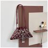 Bolso Vintage Hueco de un Hombro para Mujer con Remaches, Versátil Bolso de Cubo de Mano, Bolso Tote con Cordón Cruzado para Axila Urbana