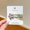 Presilha de Cabelo Coração Flor Diamante Rosa Prata Estilo Y2K para Mulheres, Presilha Lateral Estilo Ins para Mechas, Acessório de Cabelo Doce Cool Spicy Girl, Presilha Bico de Pato para Fios Soltos