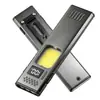 Lanterna EDC Recarregável Ultra Fina com Luz de Trabalho COB Base Magnética e Clipe Display Digital Lanterna de Bolso LED Carregamento USB Lanterna Plana Mini para Reparo Camping Emergência